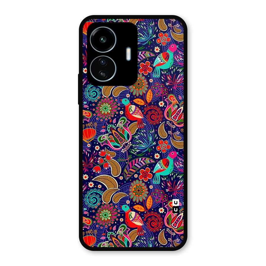 Floral Seamless Pattern Spring Flowers Metal Back Case for vivo iQOO Z6 Lite 5G