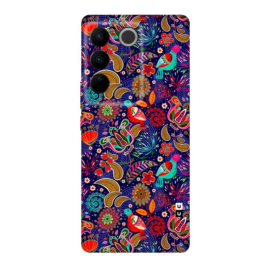 Floral Seamless Pattern Spring Flowers Original Polycarbonate Back Case for Vivo V27