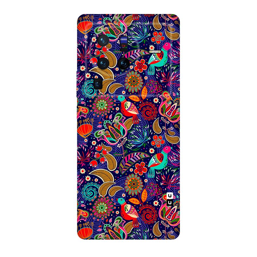 Floral Seamless Pattern Spring Flowers Original Polycarbonate Back Case for Vivo X80