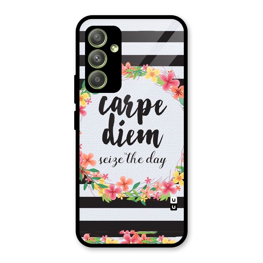 Floral Seize The Day Glass Back Case for Galaxy A54