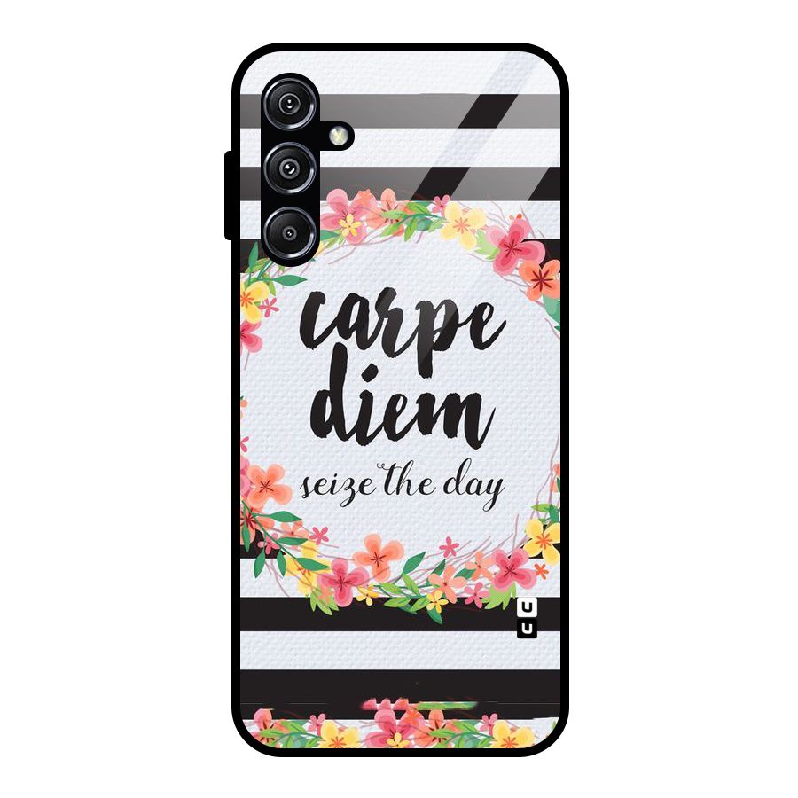 Floral Seize The Day Glass Back Case for Galaxy M34 5G