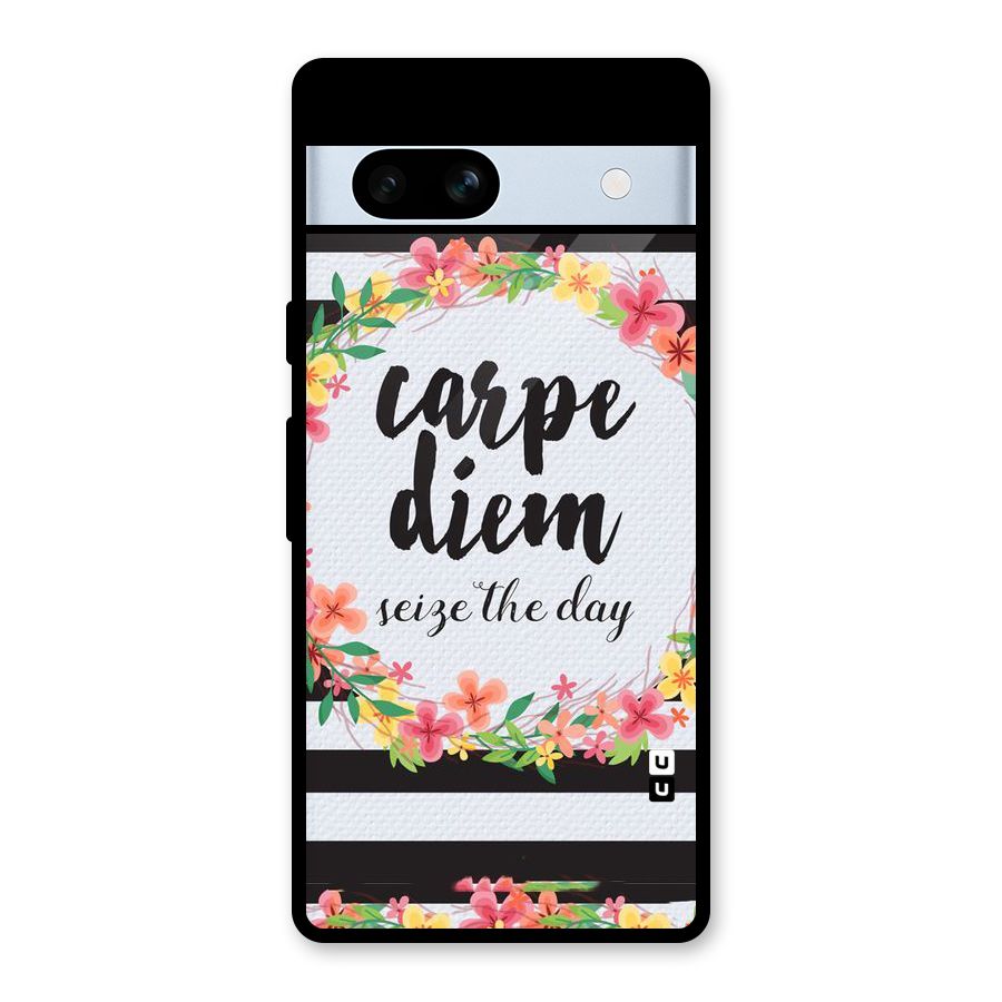 Floral Seize The Day Glass Back Case for Google Pixel 7a