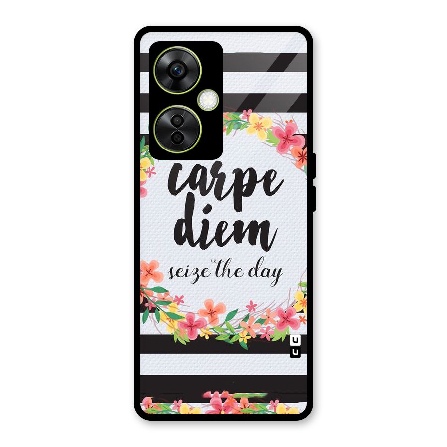 Floral Seize The Day Glass Back Case for OnePlus Nord CE 3 Lite