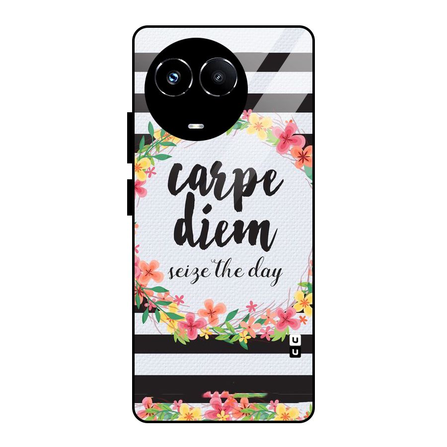 Floral Seize The Day Glass Back Case for Realme 11X