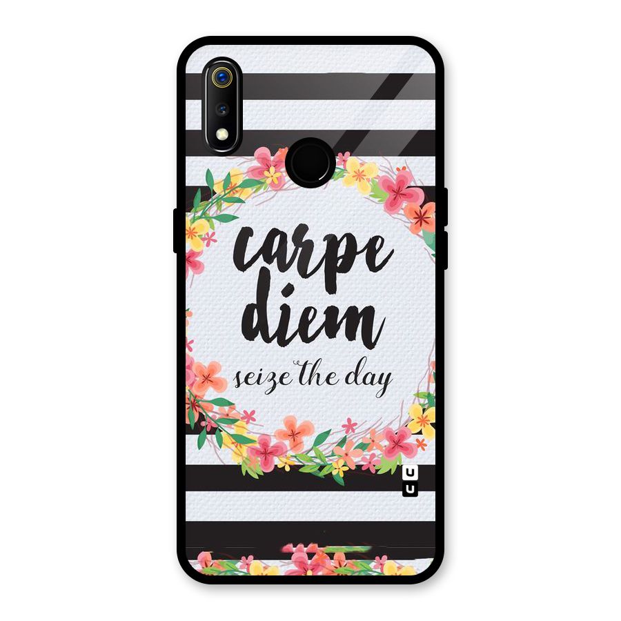 Floral Seize The Day Glass Back Case for Realme 3i