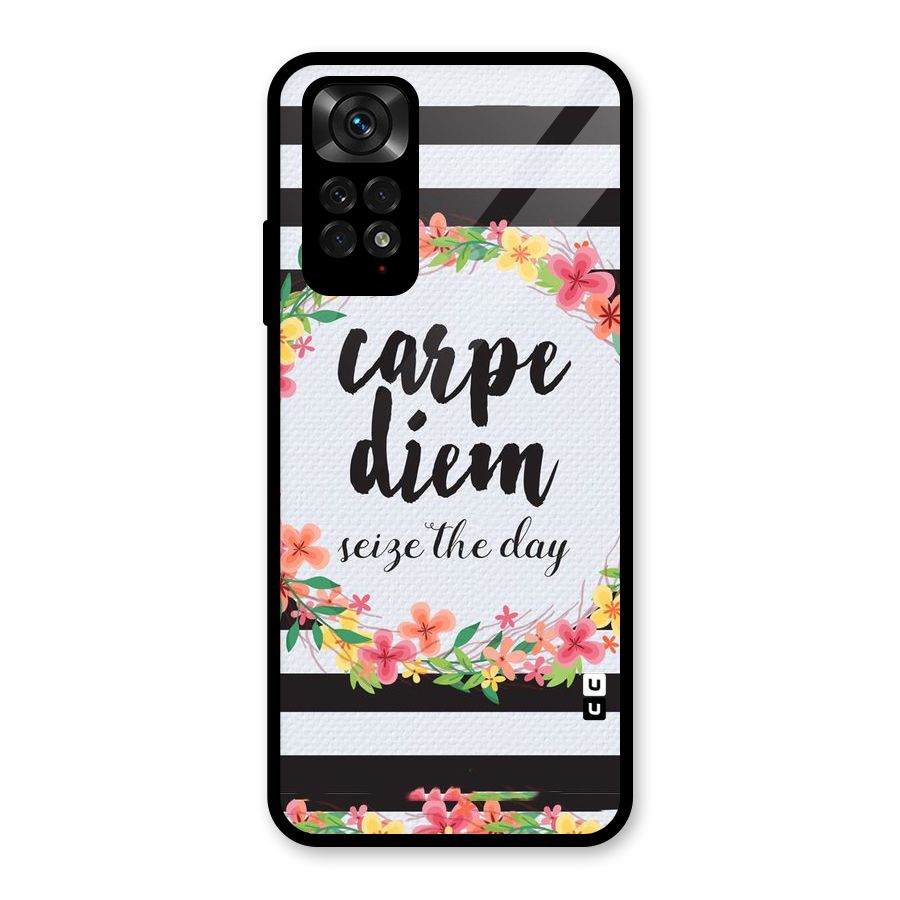 Floral Seize The Day Glass Back Case for Redmi Note 11S