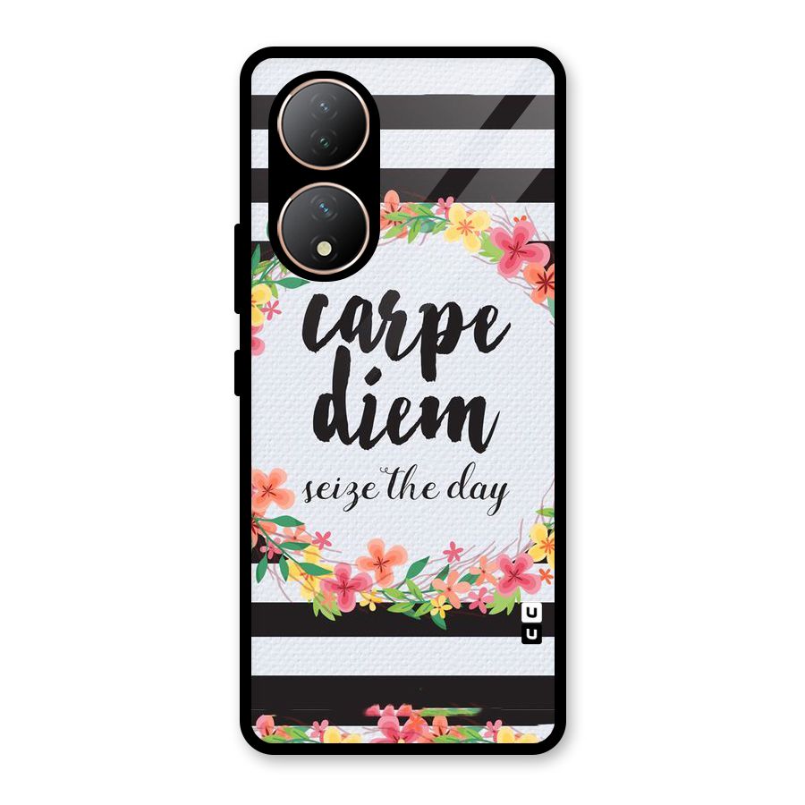 Floral Seize The Day Glass Back Case for Vivo T2