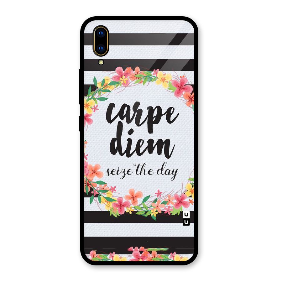 Floral Seize The Day Glass Back Case for Vivo V11 Pro