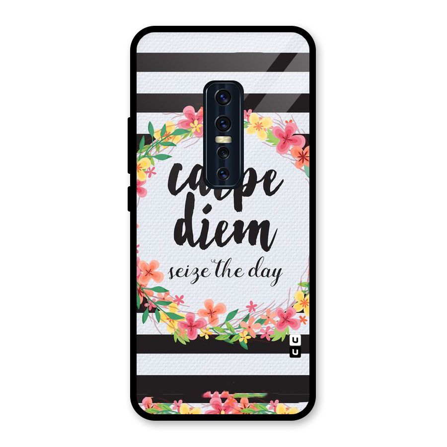 Floral Seize The Day Glass Back Case for Vivo V17 Pro