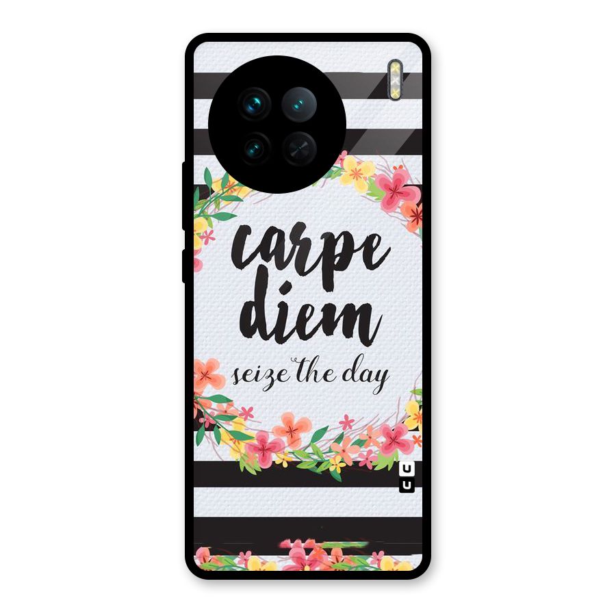 Floral Seize The Day Glass Back Case for Vivo X90