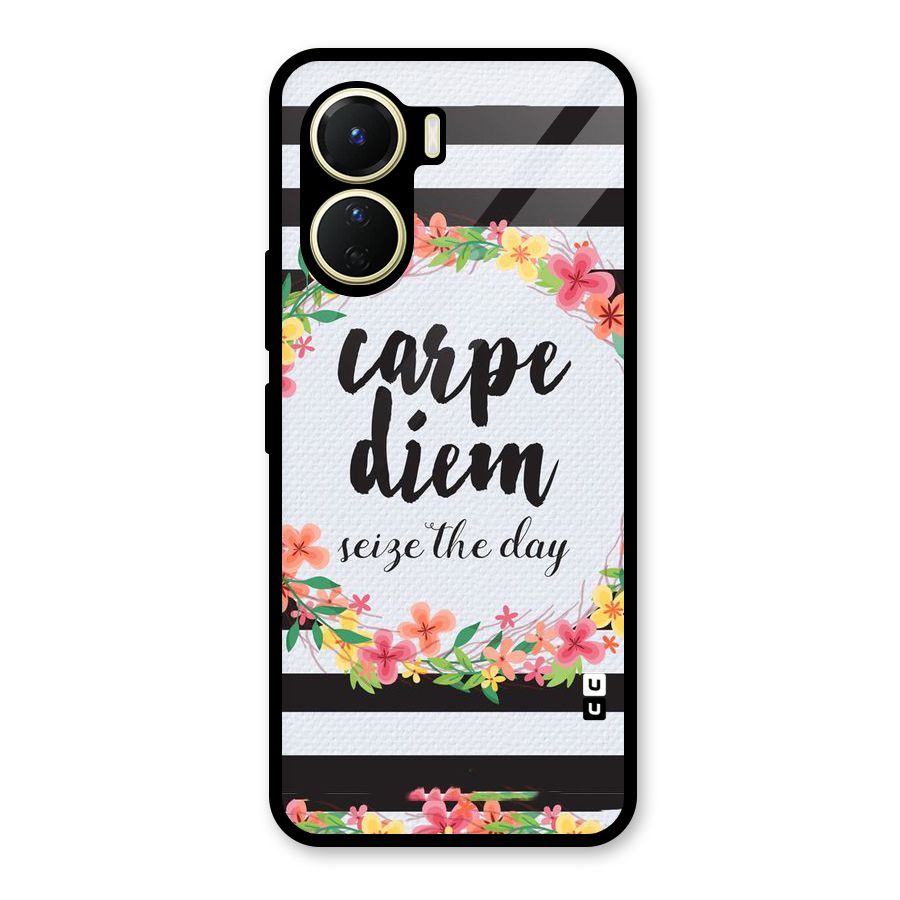 Floral Seize The Day Glass Back Case for Vivo Y16