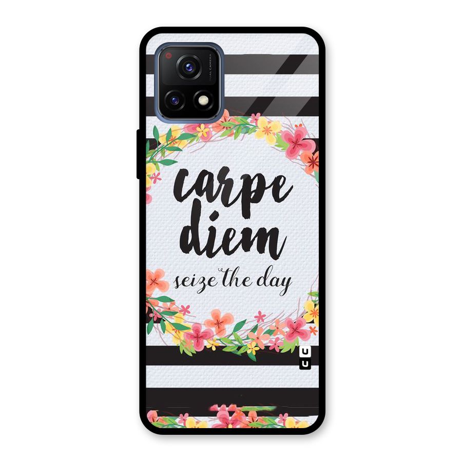 Floral Seize The Day Glass Back Case for Vivo Y72 5G