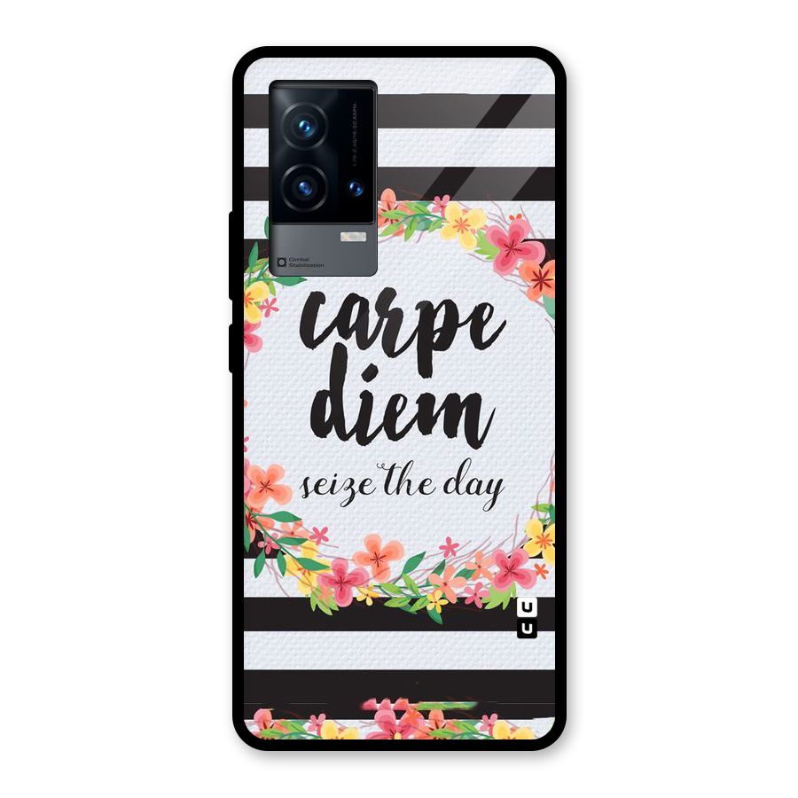 Floral Seize The Day Glass Back Case for iQOO 9 5G