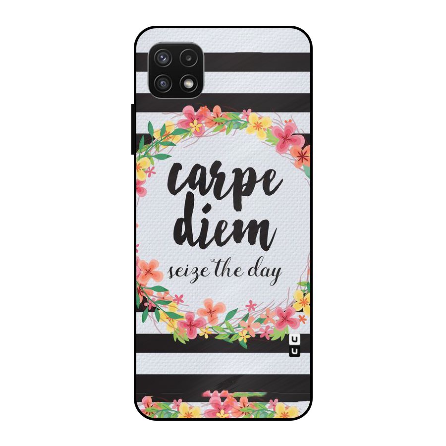 Floral Seize The Day Metal Back Case for Galaxy A22 5G