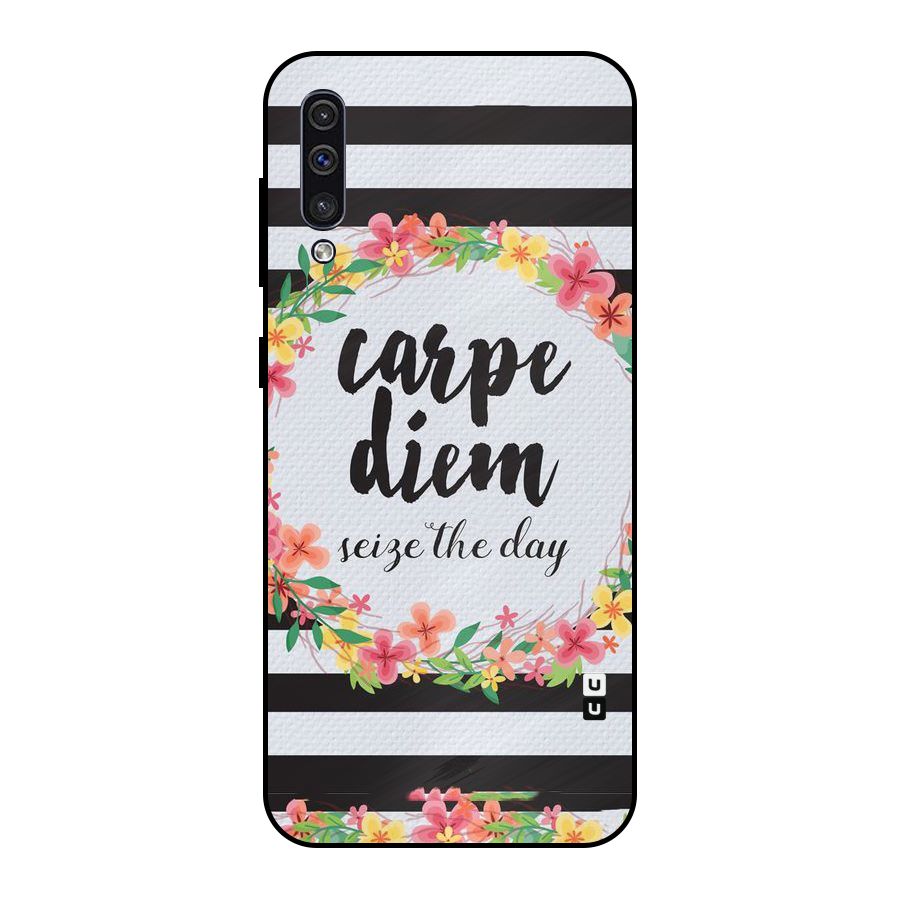 Floral Seize The Day Metal Back Case for Galaxy A30s