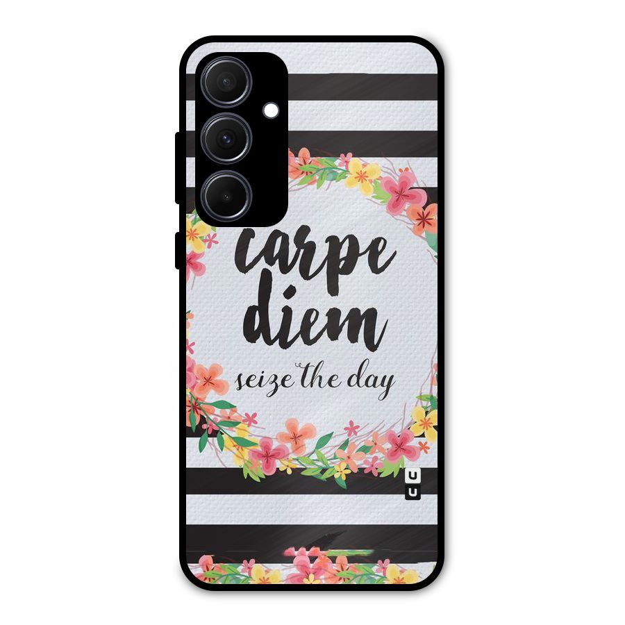 Floral Seize The Day Metal Back Case for Galaxy A35