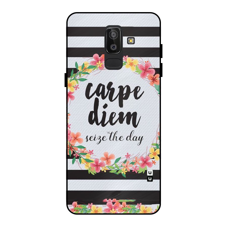 Floral Seize The Day Metal Back Case for Galaxy J8