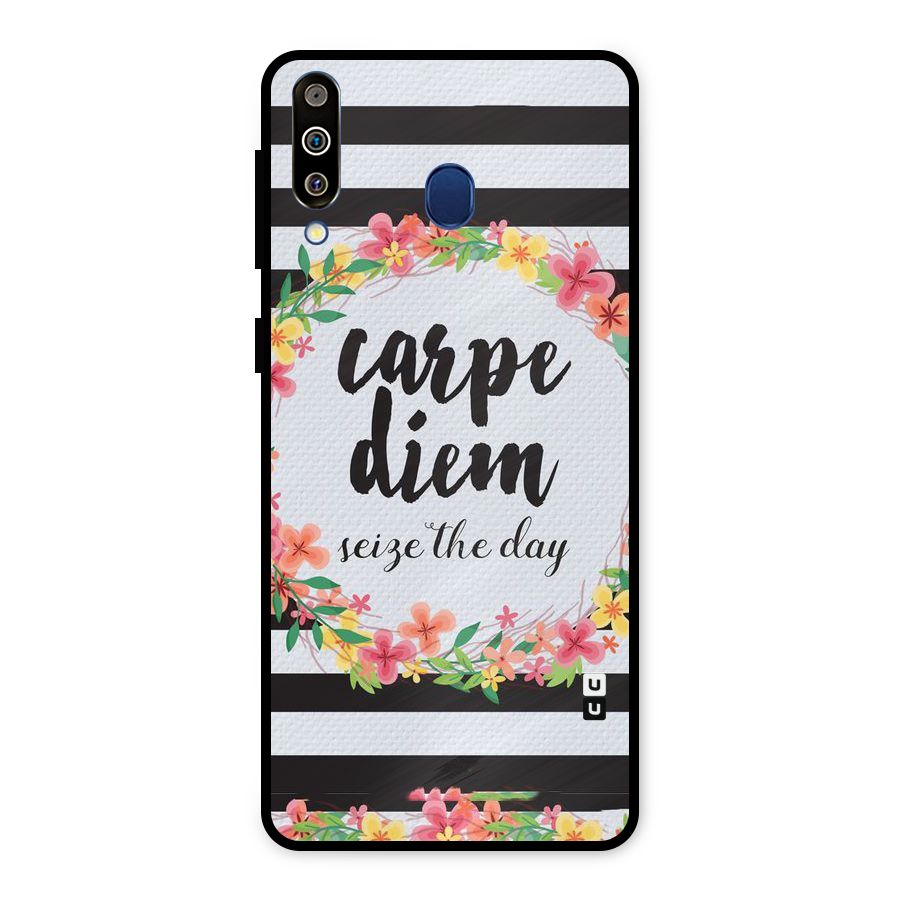 Floral Seize The Day Metal Back Case for Galaxy M30