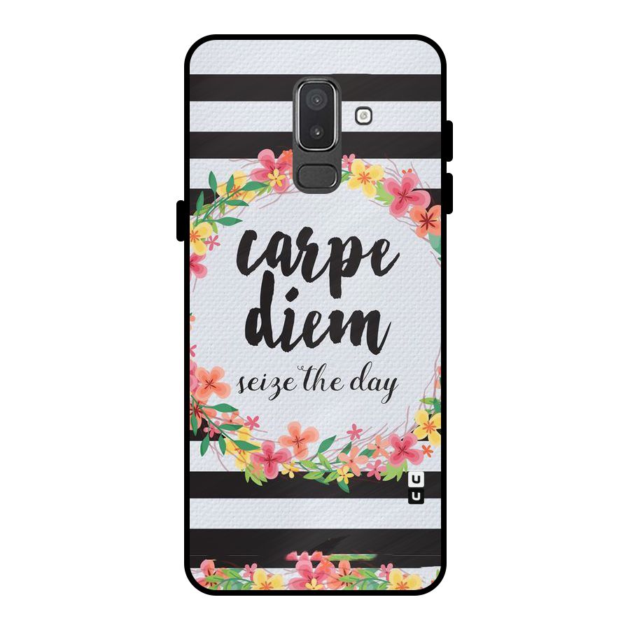Floral Seize The Day Metal Back Case for Galaxy On8 (2018)