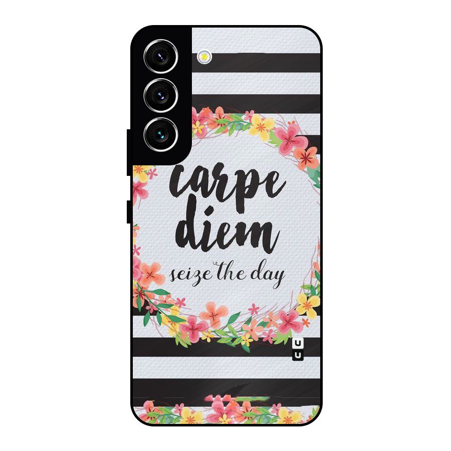 Floral Seize The Day Metal Back Case for Galaxy S22 5G
