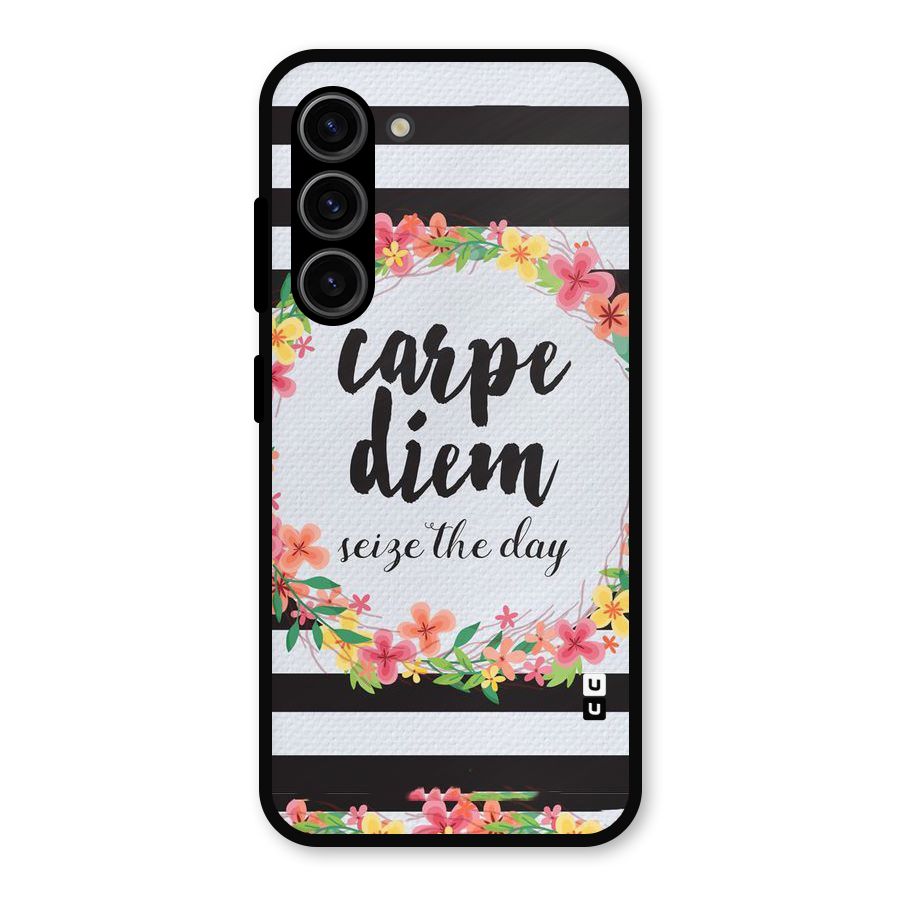 Floral Seize The Day Metal Back Case for Galaxy S23