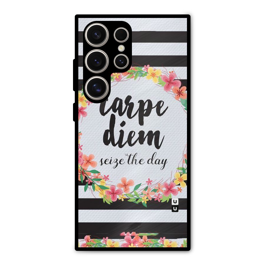 Floral Seize The Day Metal Back Case for Galaxy S24 Ultra