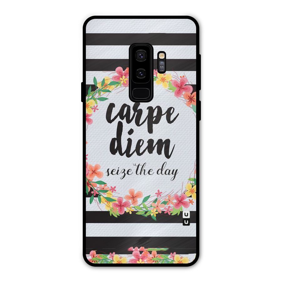 Floral Seize The Day Metal Back Case for Galaxy S9 Plus