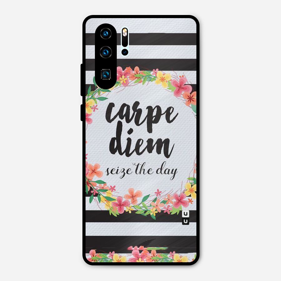 Floral Seize The Day Metal Back Case for Huawei P30 Pro