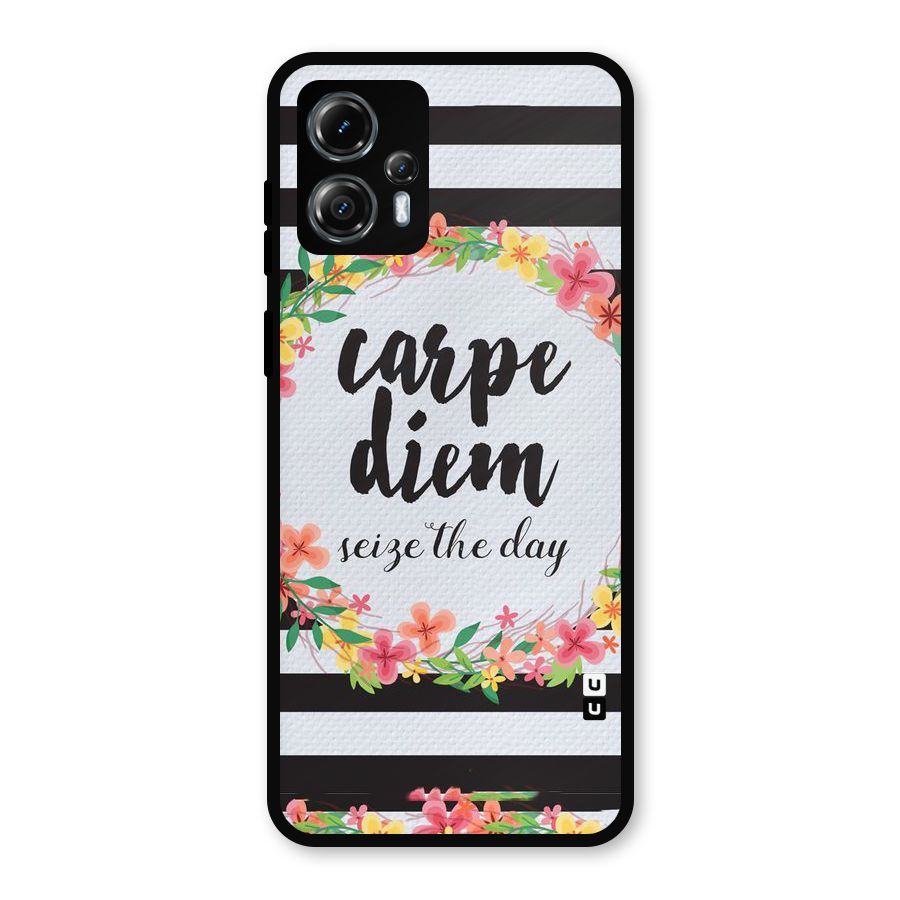 Floral Seize The Day Metal Back Case for Moto G13