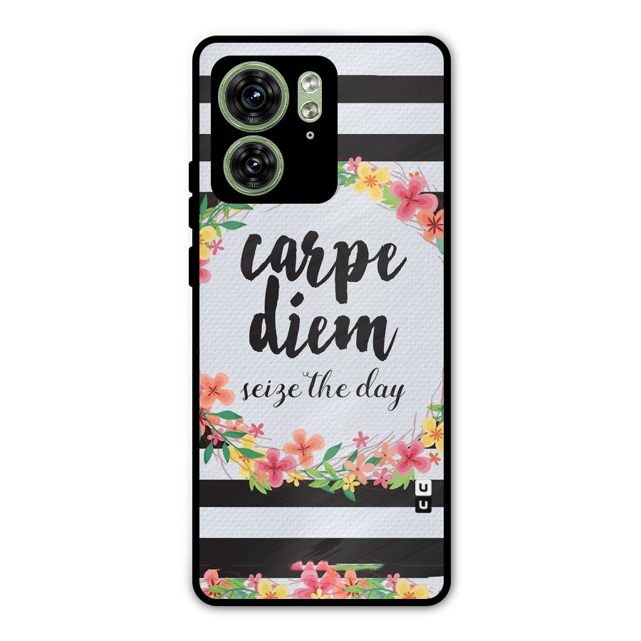 Floral Seize The Day Metal Back Case for Motorola Edge 40 5G