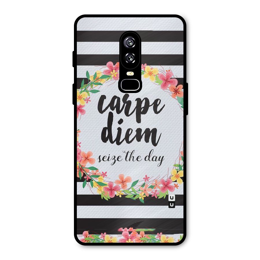 Floral Seize The Day Metal Back Case for OnePlus 6