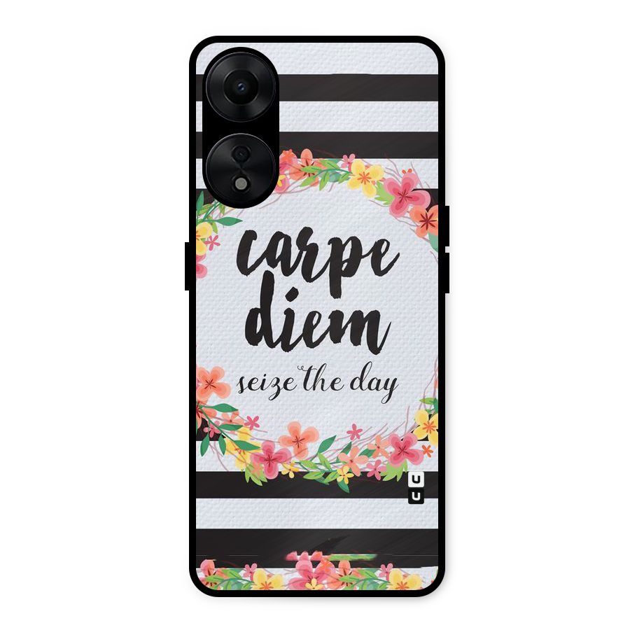 Floral Seize The Day Metal Back Case for Oppo A78 5G