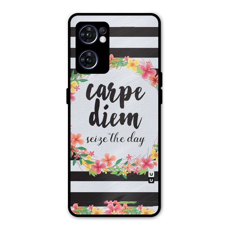 Floral Seize The Day Metal Back Case for Oppo Reno7 5G