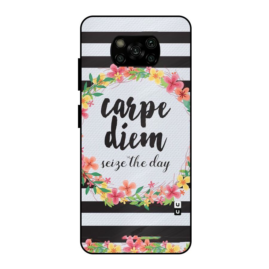 Floral Seize The Day Metal Back Case for Poco X3
