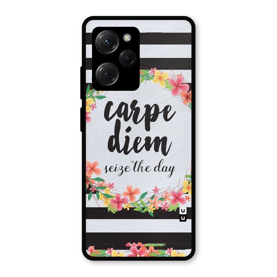 Floral Seize The Day Metal Back Case for Poco X5 Pro