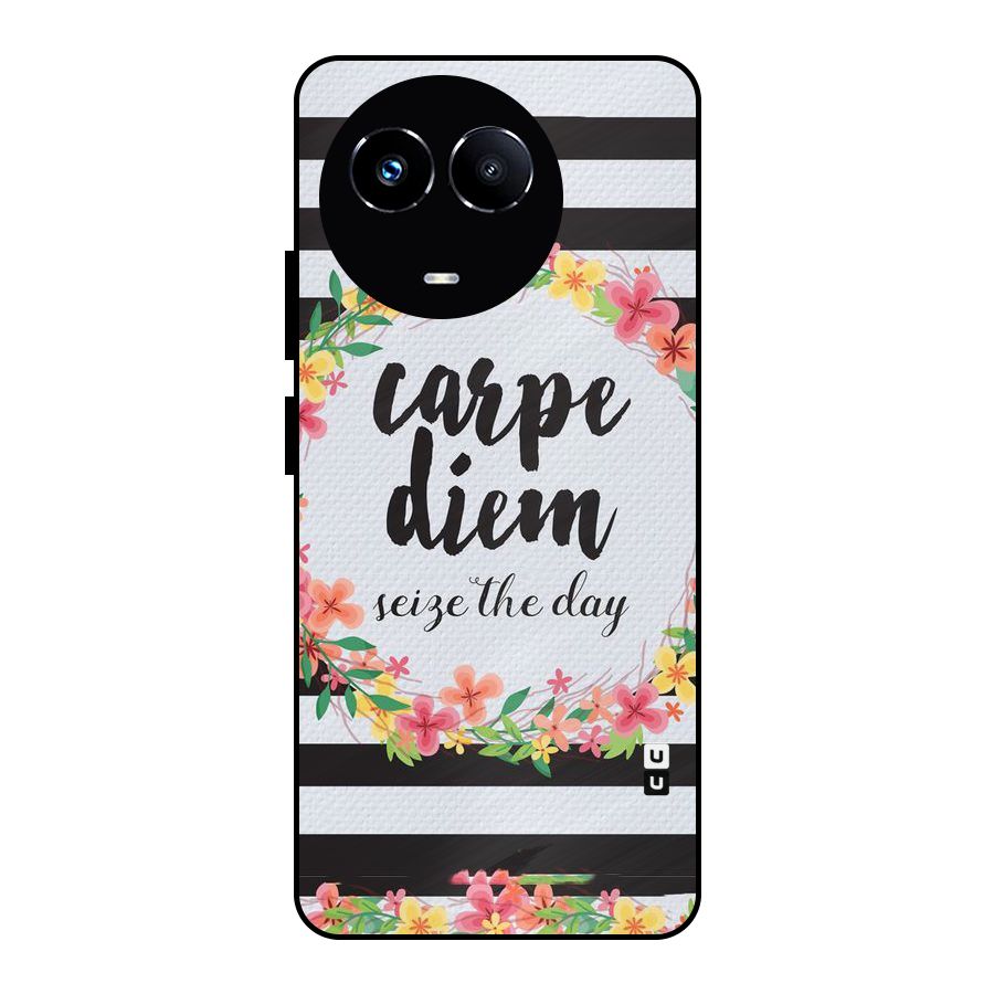 Floral Seize The Day Metal Back Case for Realme 11 5G