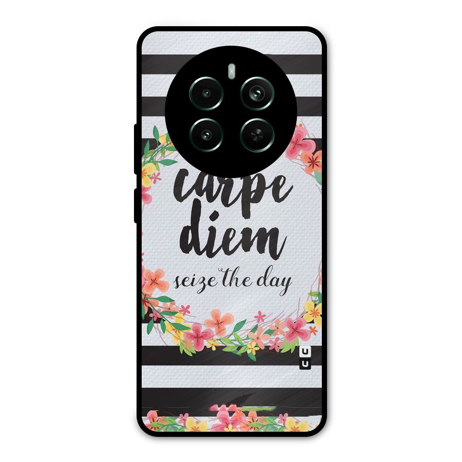 Floral Seize The Day Metal Back Case for Realme 12 Plus