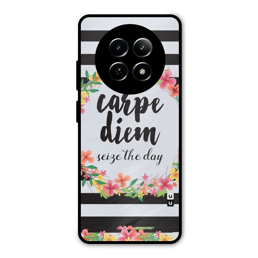 Floral Seize The Day Metal Back Case for Realme 12x 5G