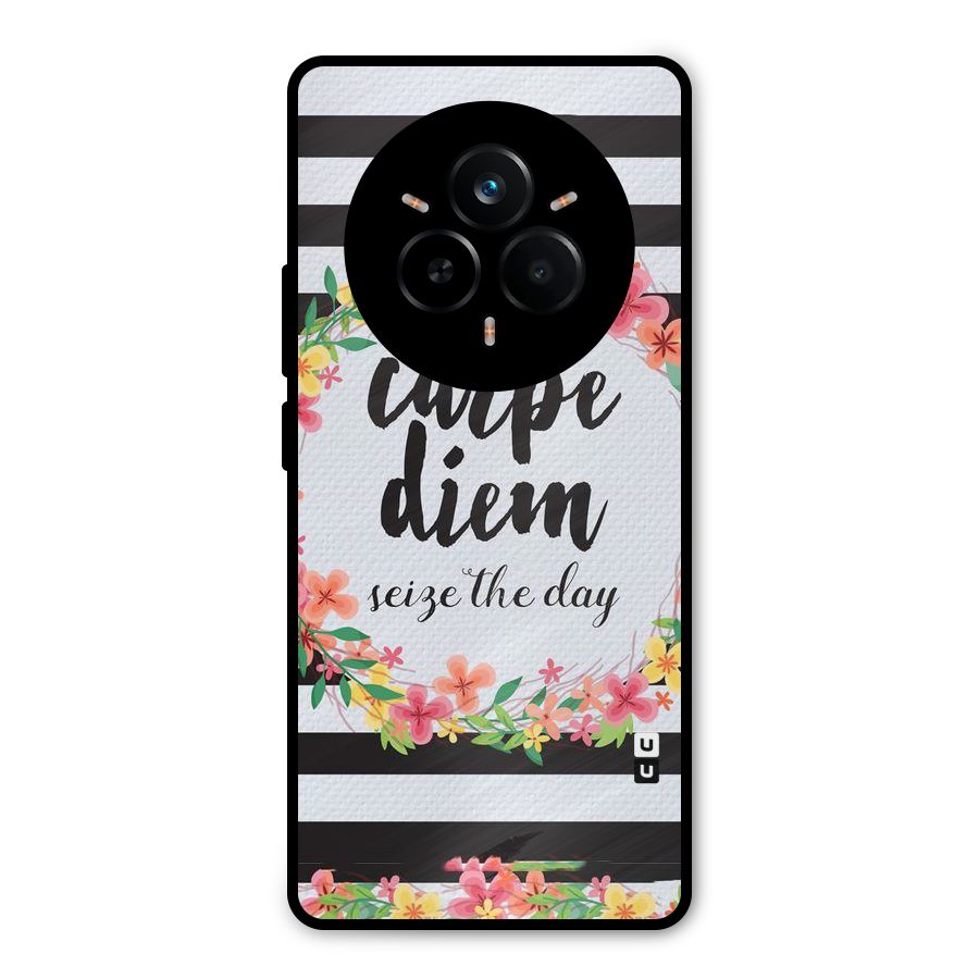 Floral Seize The Day Metal Back Case for Realme 14 Pro