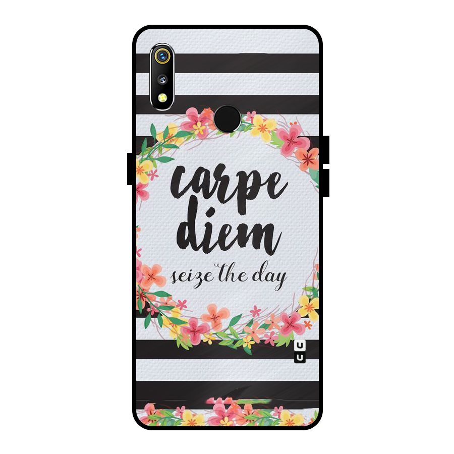 Floral Seize The Day Metal Back Case for Realme 3i