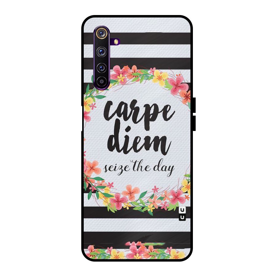 Floral Seize The Day Metal Back Case for Realme 6 Pro