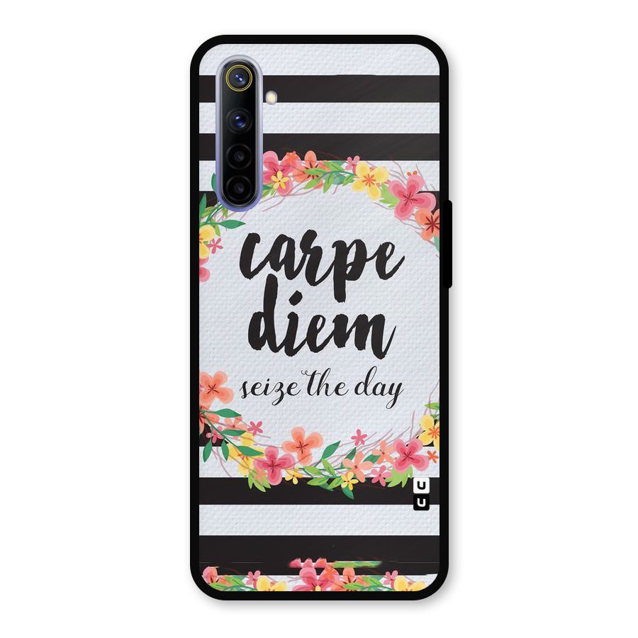 Floral Seize The Day Metal Back Case for Realme 6i