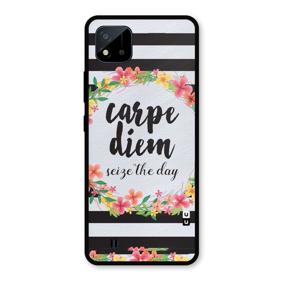 Floral Seize The Day Metal Back Case for Realme C11 2021