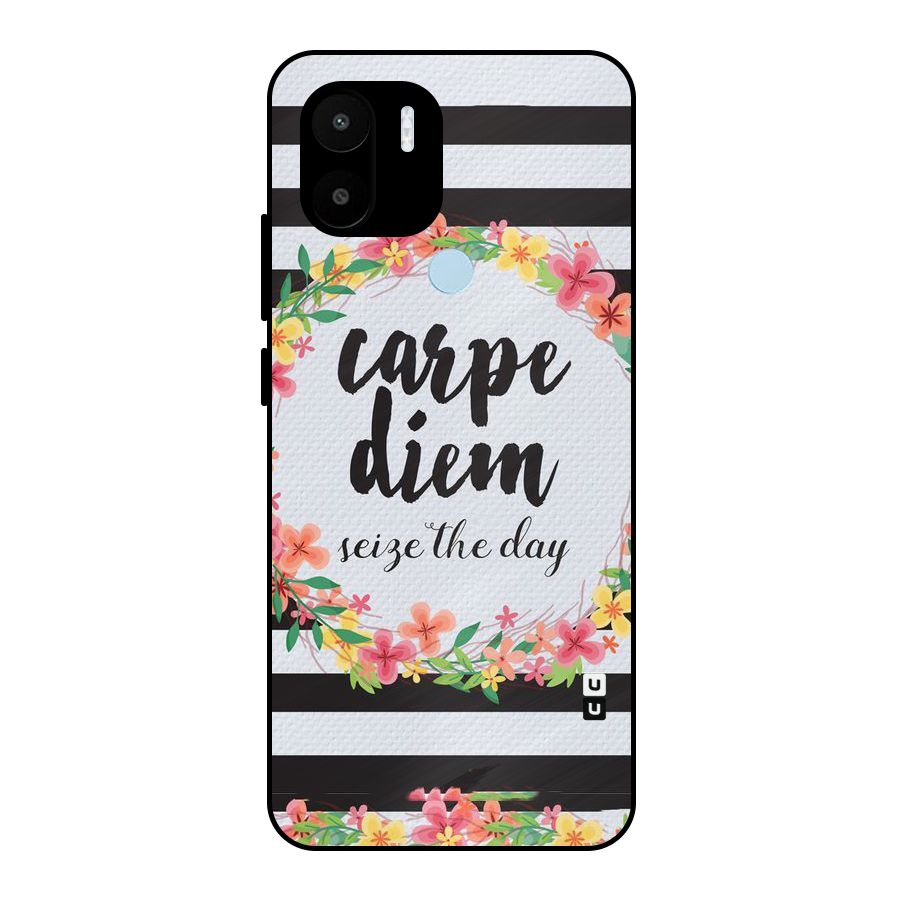 Floral Seize The Day Metal Back Case for Redmi A2+