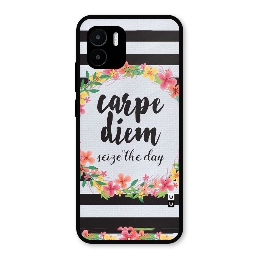 Floral Seize The Day Metal Back Case for Redmi A2