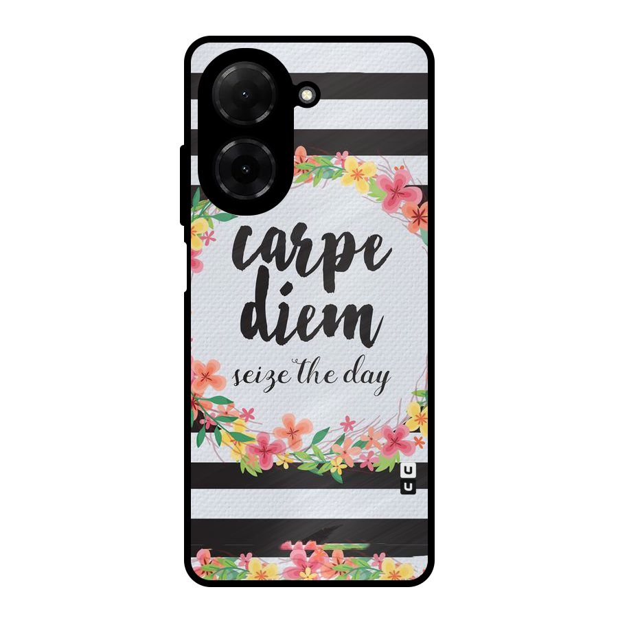 Floral Seize The Day Metal Back Case for Redmi A5 4G