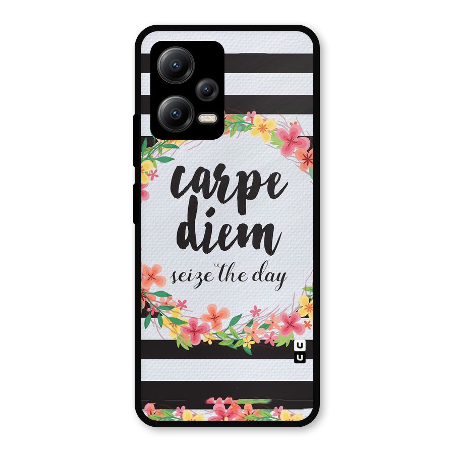 Floral Seize The Day Metal Back Case for Redmi Note 12 5G