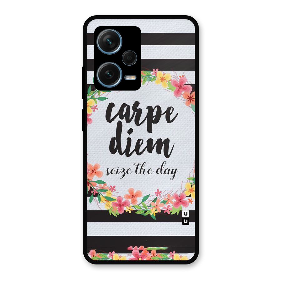 Floral Seize The Day Metal Back Case for Redmi Note 12 Pro Plus 5G