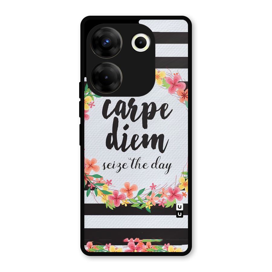 Floral Seize The Day Metal Back Case for Tecno Camon 20 Pro