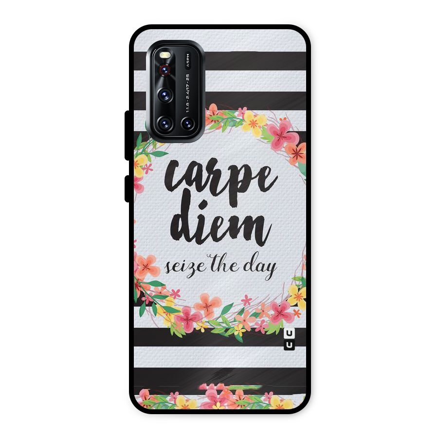 Floral Seize The Day Metal Back Case for Vivo V19